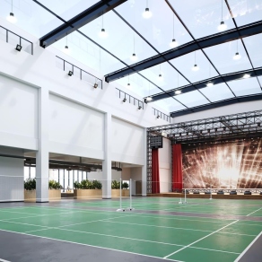 现代羽毛球场3D模型下载